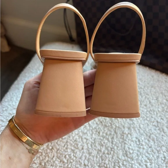 Zara Tan Block Heel Sandals - Picture 4 of 5
